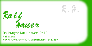 rolf hauer business card